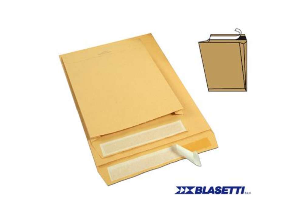 Immagine di Busta a sacco Monodex - soffietti laterali - strip adesivo - 23 x 33 x 4 cm - 100 gr - avana - Blase