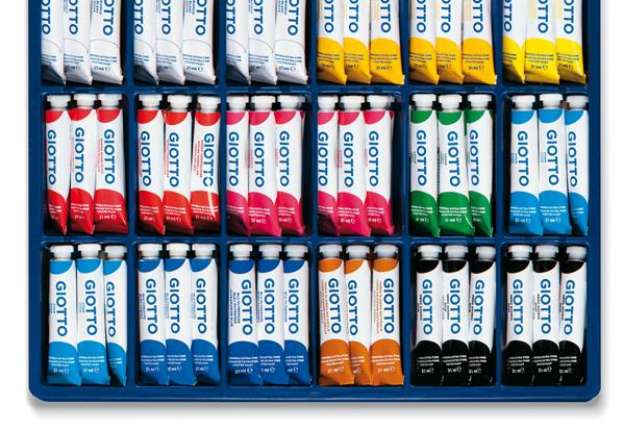 Immagine di Vetrine assortimento - 21ml - colori assortiti - Giotto - 108 tubetti assortiti