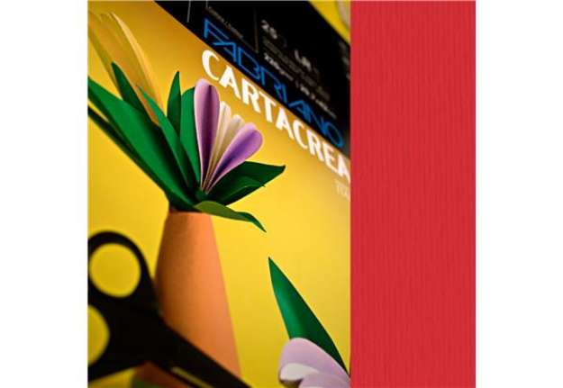 Immagine di Cartoncino CartaCrea - 35x50cm - 220gr - ciliegia - Fabriano -  blister 10 fogli