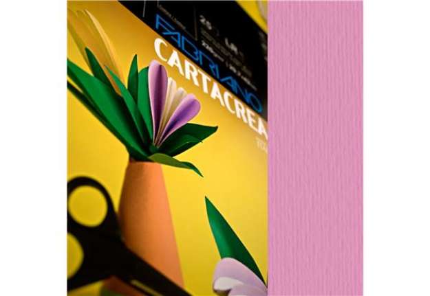 Immagine di Cartoncino CartaCrea - 35x50cm - 220gr - fucsia - Fabriano - blister 10 fogli