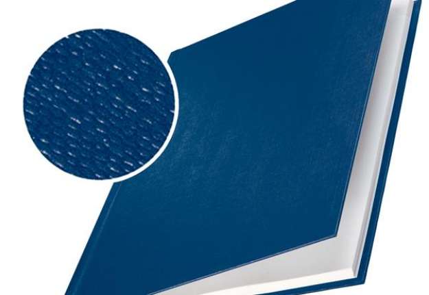 Immagine di Copertine Impressbind - rigide - 7 mm - finitura lino - blu - Leitz - scatola 10 pezzi