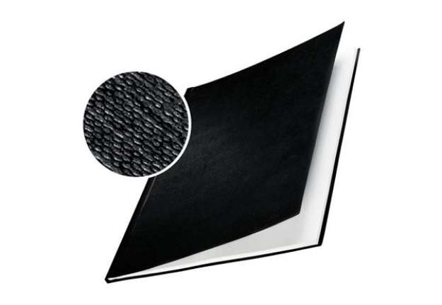 Immagine di Copertine Impressbind - rigide - 21 mm - finitura lino - nero - Leitz - scatola 10 pezzi