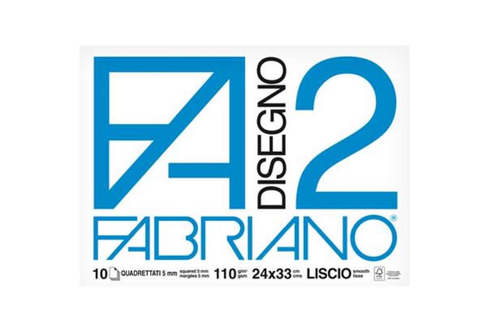 Immagine di Album F2 - 24 x 33 cm - 10 fogli - 110 gr - quadretto 5mm - punto metallo - Fabriano