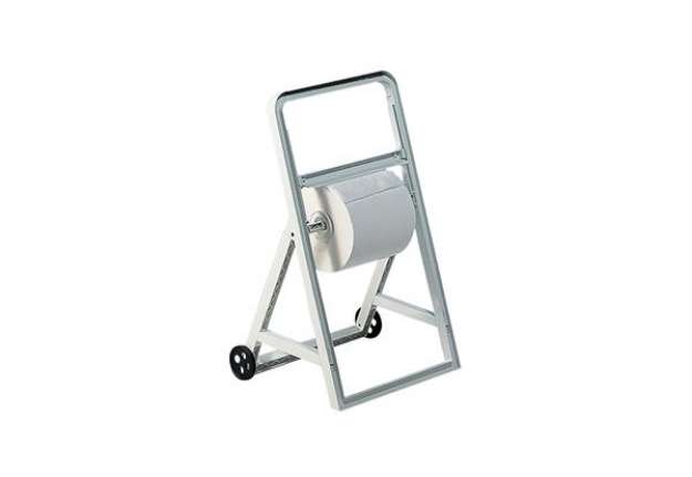Immagine di Dispenser a cavalletto con ruote per bobine asciugatutto - ABS - 51,5x47x91 cm - bianco - Mar Plast