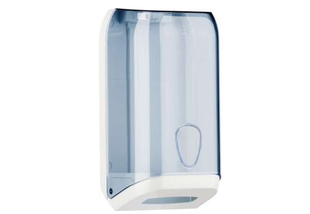 Immagine di Dispenser carta igienica Prestige - interfogliata - 15,8 x 13 x 30,7 cm - trasparente - Mar Plast