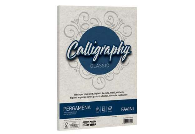 Immagine di Carta Calligraphy Pergamena - A4 -190 gr - perla 10 - Favini - conf. 50 fogli