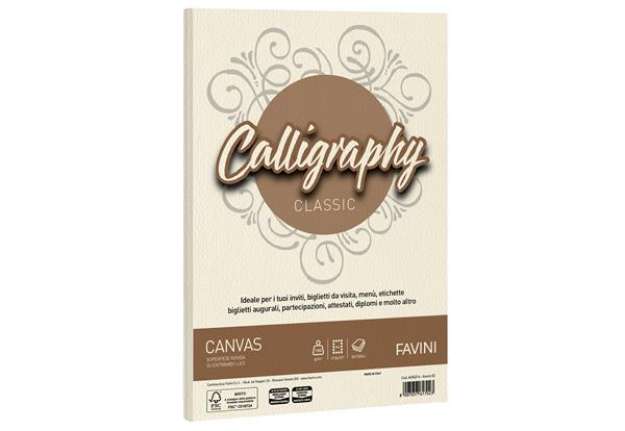 Immagine di Carta Calligraphy Canvas - A4 - 100 gr - avorio 02 - Favini - conf. 50 fogli