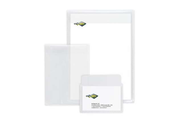 Immagine di Buste con patella Soft P - PPL - 15x21 cm - liscio - trasparente - Sei Rota - conf. 25 pezzi