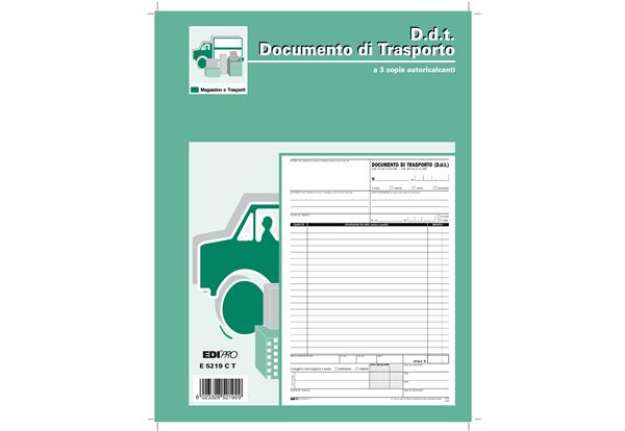 Immagine di Blocco DDT - 33 fogli 3 copie autoricalcanti - 29,7 x 22cm - Edipro