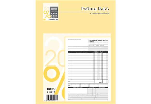 Immagine di Blocco DDT/fattura - 3 copie autoricalcanti - 29,7 x 22cm - 33 fogli - Edipro