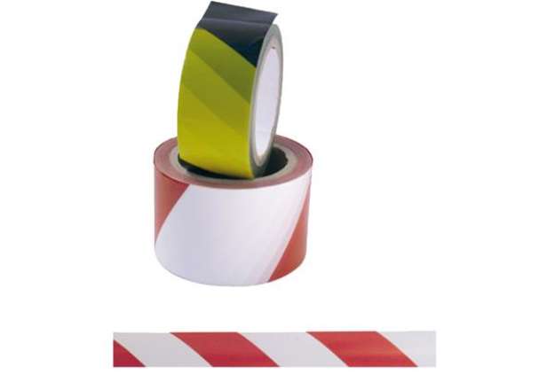 Immagine di Nastro di sicurezza - adesivo - 5 cm x 25 m - rosso/bianco - Viva