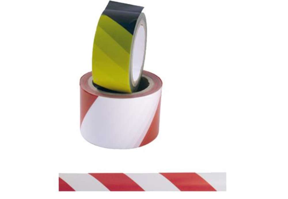 Immagine di Nastro di sicurezza - adesivo - 5 cm x 25 m - PVC - giallo/nero - Viva