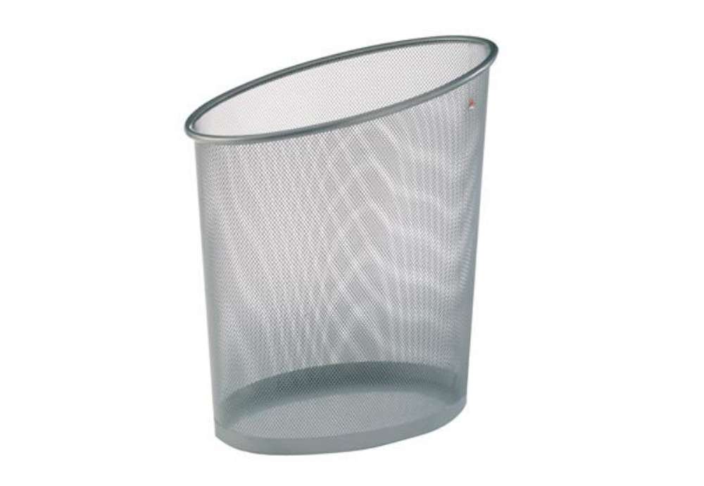 Immagine di Cestino gettacarte Mesh - 18 L - rete metallica - argento - Alba