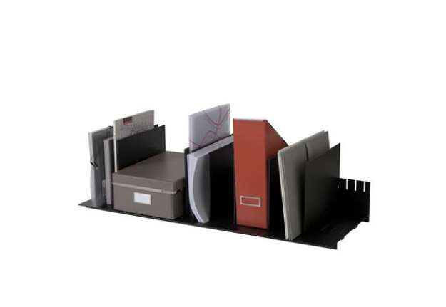 Immagine di Portariviste - 10 separatori mobili - 80,2 x 27,5 x 21 cm - nero - Paperflow