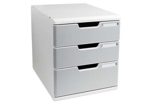 Immagine di Cassettiera Modulo A4 - 28,8 x 32 x 35 cm - 3 cassetti - grigio/granito - Exacompta
