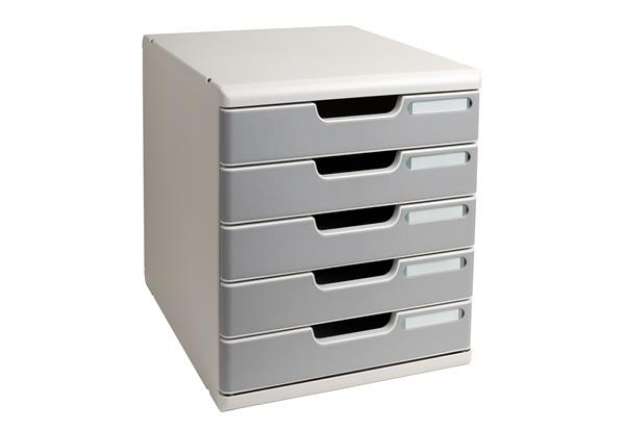 Immagine di Cassettiera Modulo A4 - 28,8 x 32 x 35 cm - 5 cassetti - grigio/granito - Exacompta
