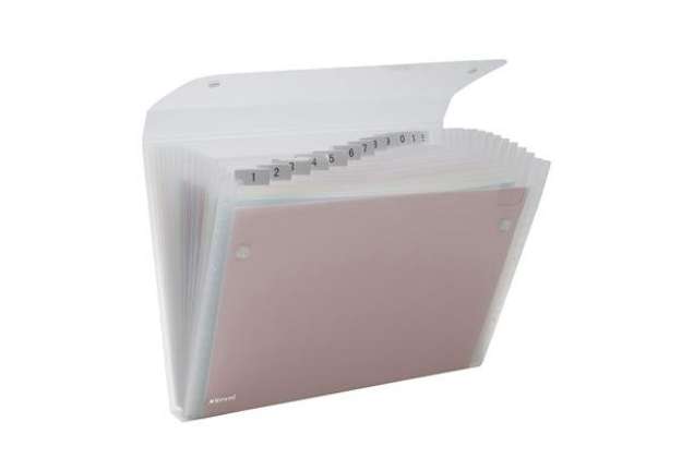 Immagine di Cartella a soffietto Ice - 13 tasche - 22x30 cm - trasparente - Rexel