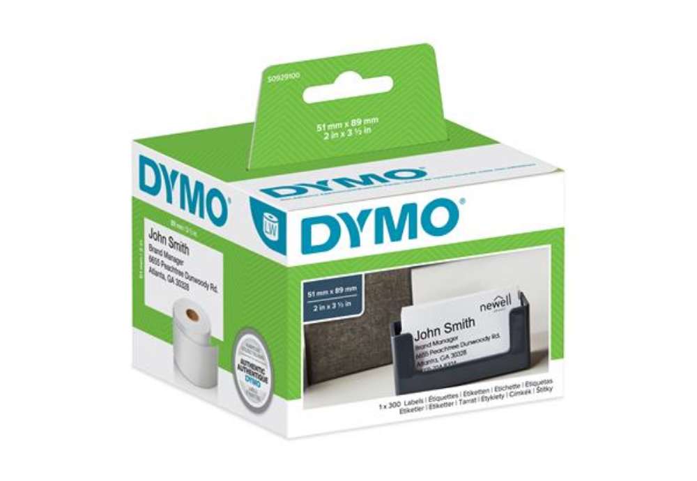 Immagine di Rotolo 300 etichette LW S0929100 - 51 x 89 mm - carta - non adesiva - per badge - bianco - Dymo