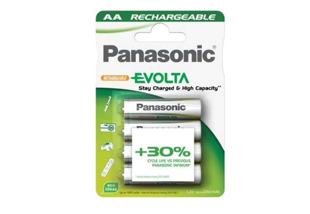 Immagine di Pila stilo AA - 1,2V - Evolta - ricaricabili - Panasonic - blister 4 pezzi