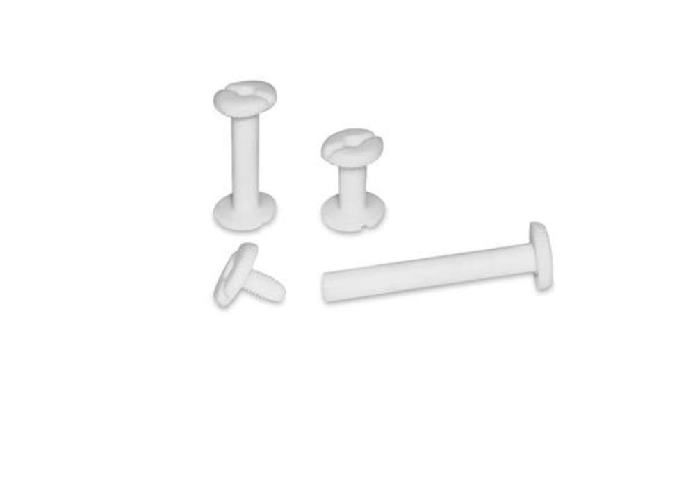 Immagine di Viti sepolte - plastica - 5 mm - bianco - CWR - conf. 20 pezzi
