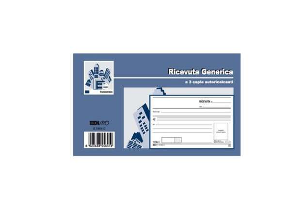 Immagine di Blocco ricevute generiche - 33 fogli 3 copie autoricalcanti - 9,9 x 17cm - Edipro