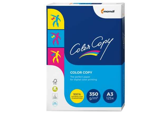 Immagine di Carta Color Copy - 320 x 450 mm - 350 gr - bianco - Sra3 - Mondi - conf. 125 fogli