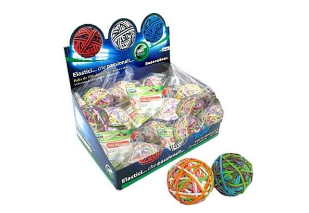 Immagine di Rubberball - diametro 5 cm - colori assortiti - Lebez - display da 15 sfere di elastici