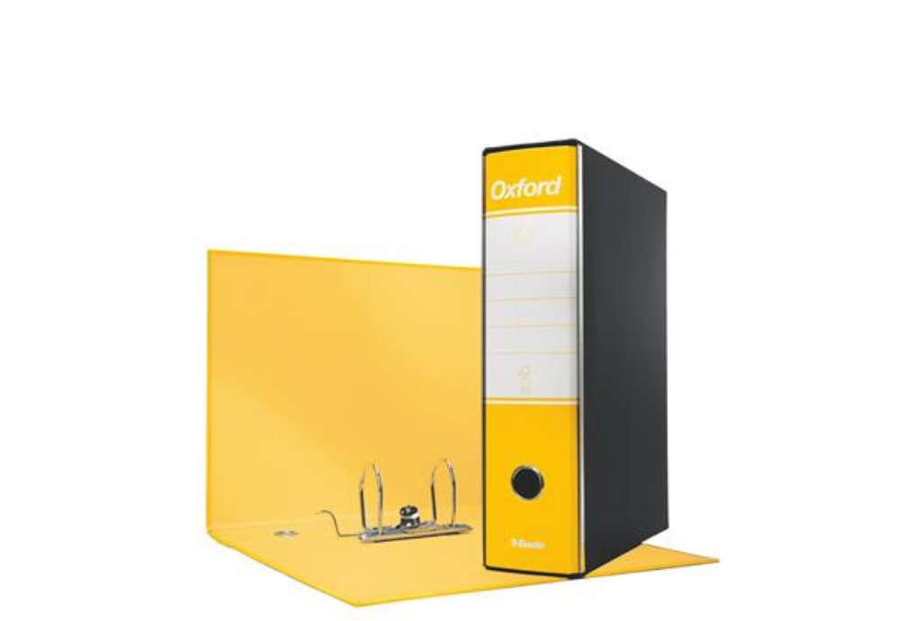Immagine di Registratore Oxford G83 - dorso 8 cm - commerciale 23 x 30 cm - giallo - Esselte