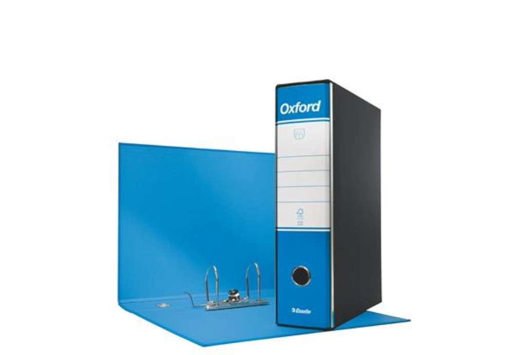 Immagine di Registratore Oxford G83 - dorso 8 cm - commerciale 23 x 30 cm - azzurro - Esselte
