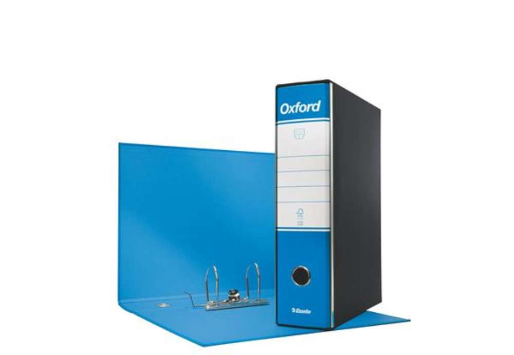 Immagine di Registratore Oxford G85 - dorso 8 cm - protocollo 23 x 33 cm - azzurro - Esselte