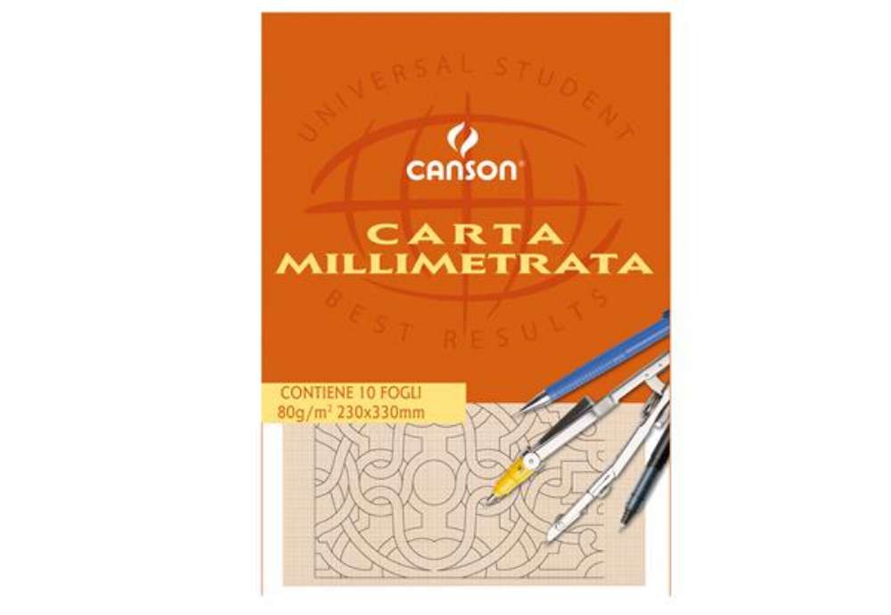 Immagine di Blocco carta opaca millimetrata - 23 x 33 cm - 10 fogli - 80gr - Canson
