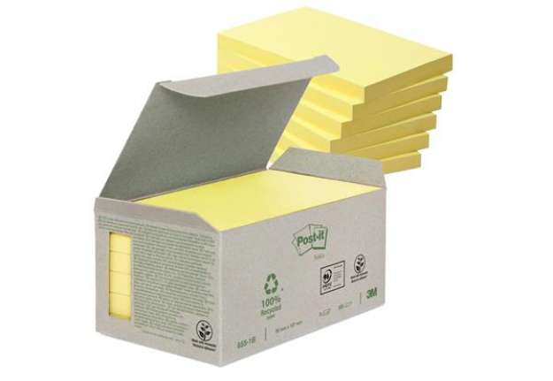 Immagine di Blocco Post-it Notes Green - 655-1B - 76 x 127 mm - giallo - 100 fogli - riciclato 100% - Post-it