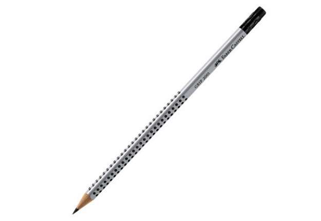 Immagine di Matita di grafite Grip 2001 - gradazione HB - triangolare - con gommino - Faber-Castell