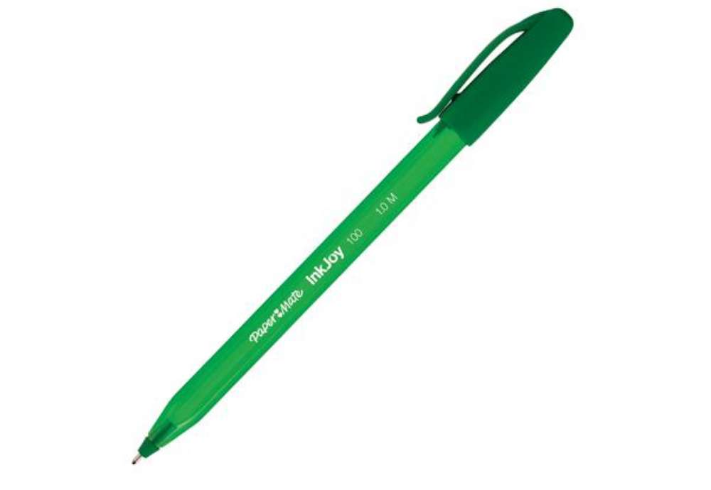 Immagine di Penna a sfera con cappuccio Inkjoy 100 - punta 1,0mm  - verde - Papermate