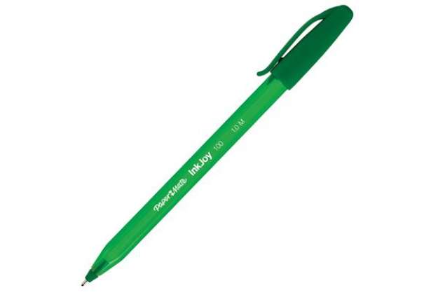 Immagine di Penna a sfera con cappuccio Inkjoy 100 - punta 1,0mm  - verde - Papermate