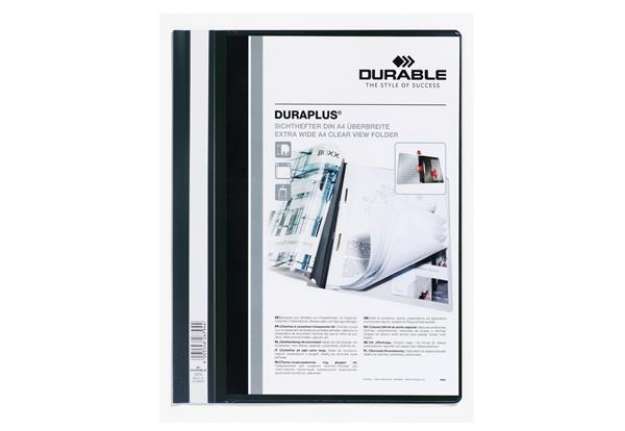 Immagine di Cartellina ad aghi Duraplus - copertina personalizzabile - 21x29,7 cm - nero - Durable
