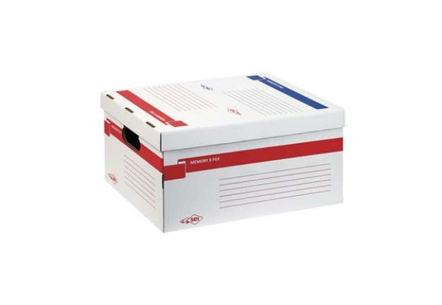 Immagine di Scatola archivio Memory X File - con coperchio - dorso 27,5 cm - 37x27x52 cm - bianco - Sei Rota