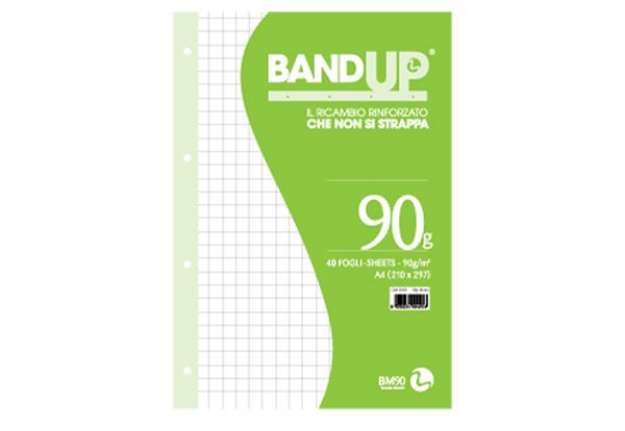 Immagine di Ricambi BandUp forati rinforzati - A4 - quadretto 10mm - 40 fogli - 90gr - BM