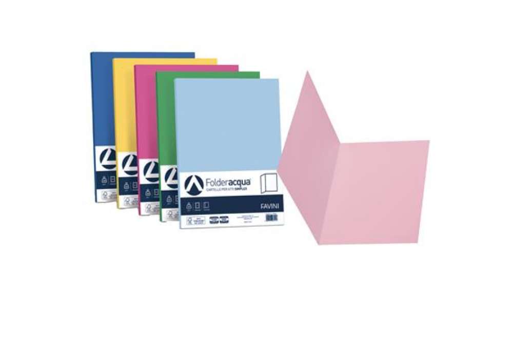 Immagine di Cartellina semplice Luce - 200 gr - A4 - mix 5 colori - cartoncino bristol - Favini - conf. 50 pezzi