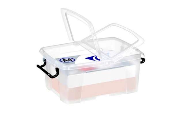 Immagine di Contenitore multiuso con coperchio - 38,5x29,5x17,5 cm - 12 L - PPL - trasparente - Strata