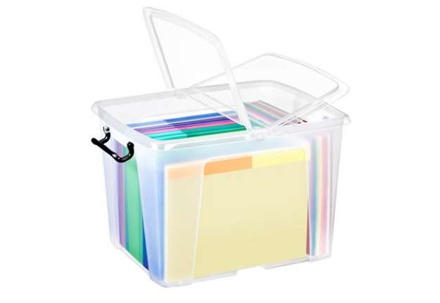 Immagine di Contenitore multiuso con coperchio - 47,5x39,5x31,5 cm - 40 L - PPL - trasparente - Strata