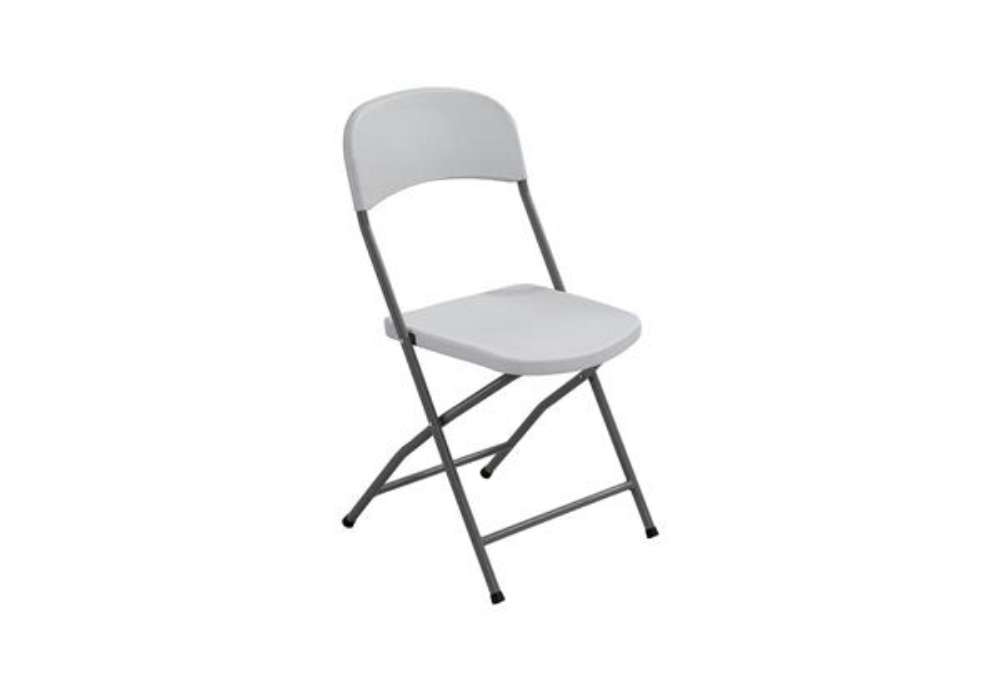 Immagine di Sedia pieghevole - 43x43x83 cm - polietilene/acciaio verniciato - bianco - Serena Group