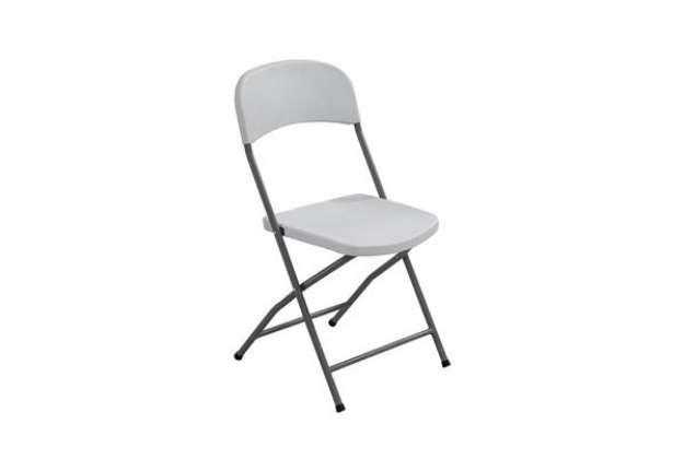 Immagine di Sedia pieghevole - 43x43x83 cm - polietilene/acciaio verniciato - bianco - Serena Group