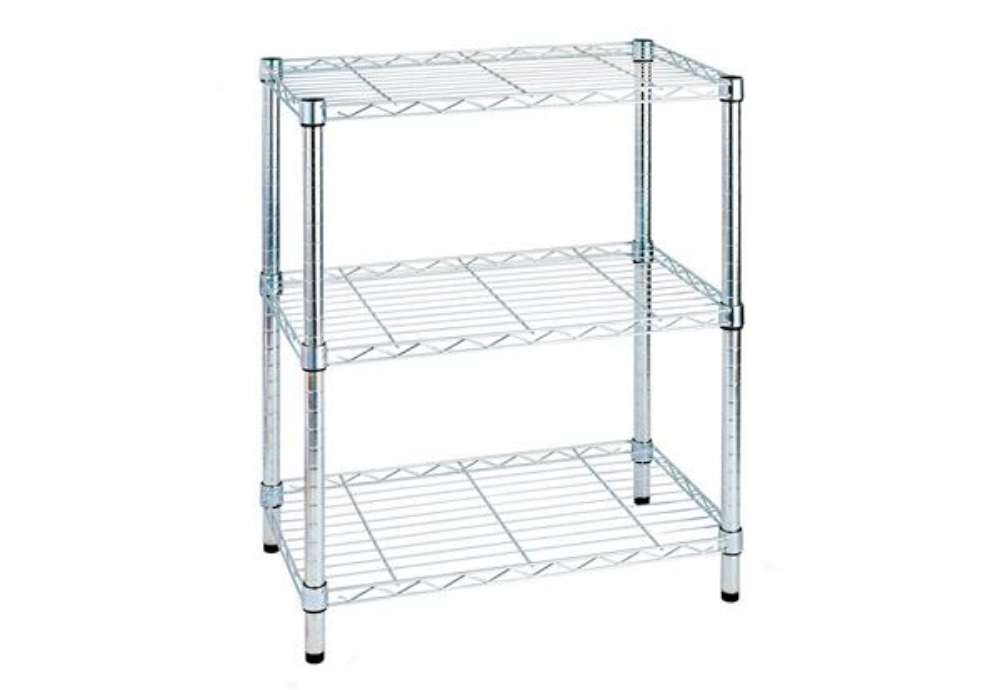 Immagine di Libreria Archimede Light - 3 ripiani - acciaio cromato - 36x60x75 cm - Serena Group