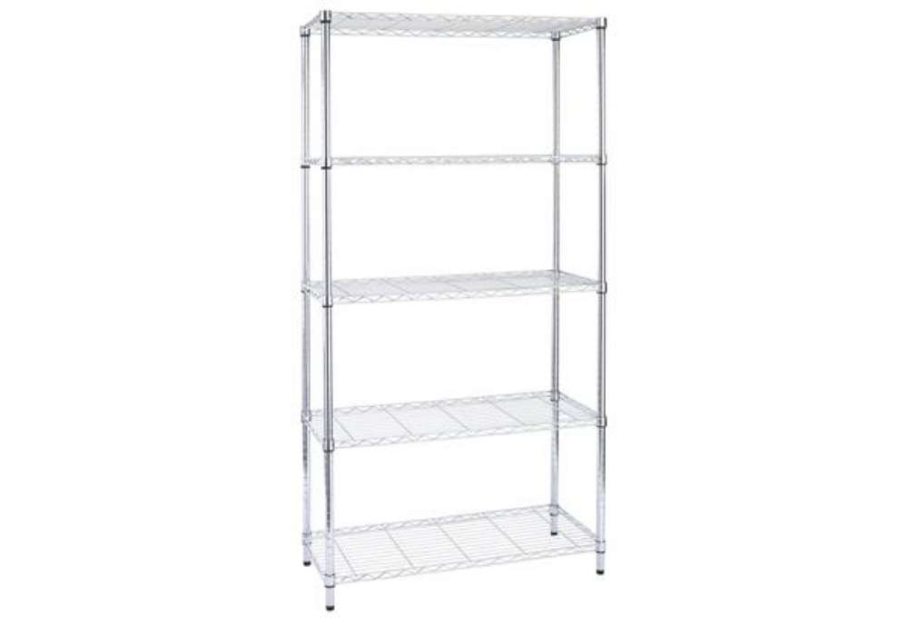 Immagine di Libreria Archimede Light - 5 ripiani - acciaio cromato - 36x90x177 cm - Serena Group