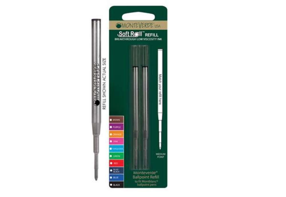 Immagine di Refill per sfera Montblanc - punta media - nero  - Monteverde - conf. 2 pezzi