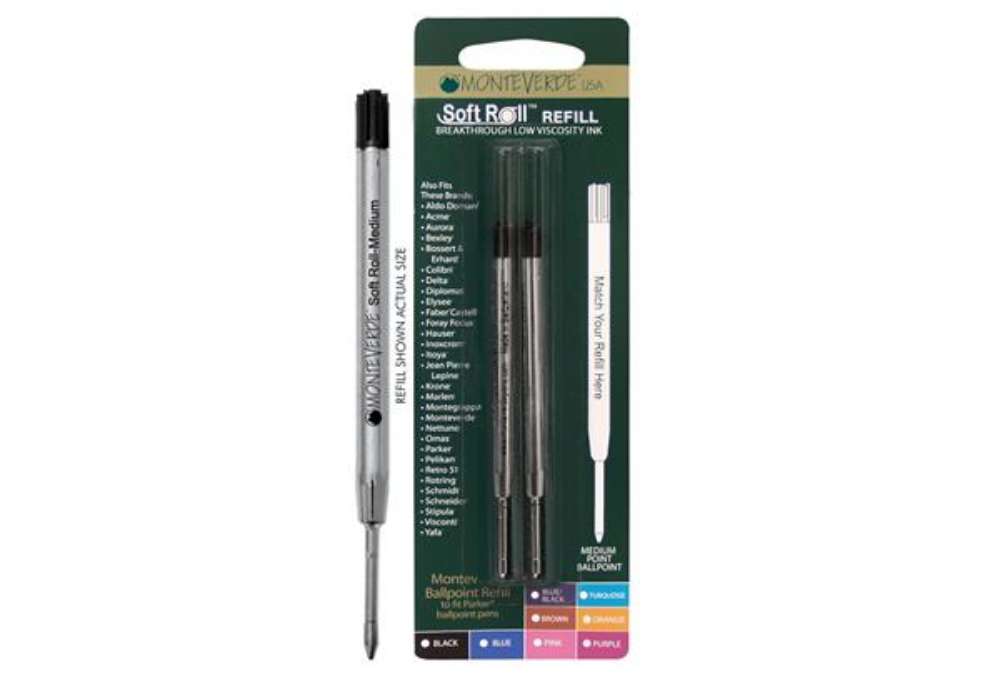 Immagine di Refill per sfera Parker  - punta media - blu - Monteverde - conf. 2 pezzi