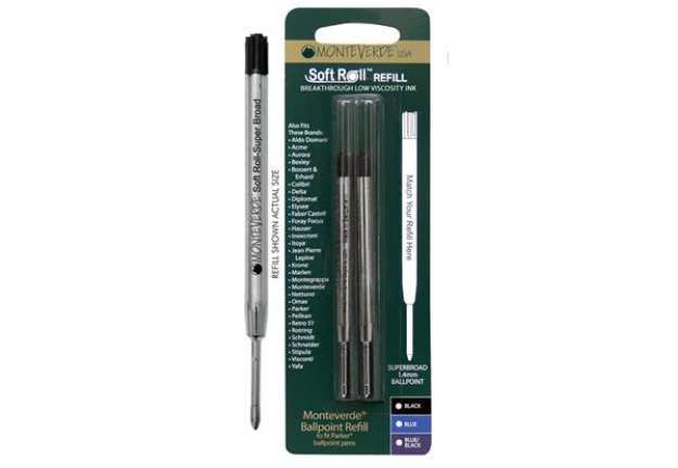 Immagine di Refill per sfera Parker - punta large - nero  - Monteverde - conf. 2 pezzi