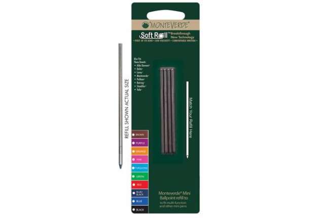 Immagine di Minirefill per sfera multifunzione  - punta media - nero - Monteverde - conf. 4 pezzi