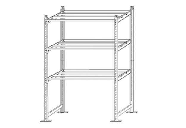 Immagine di Scaffale Rang'Eco180 - modulo base - 5 ripiani - portata ripiano 180 kg - 100 x 35 x 200 cm - acciai